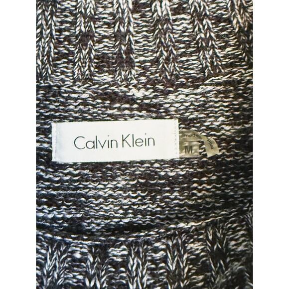 Calvin Klein Short Sleeve Cowl Neck Wool Blend Sweater Dress Medium Black Preppy - Picture 5 of 6